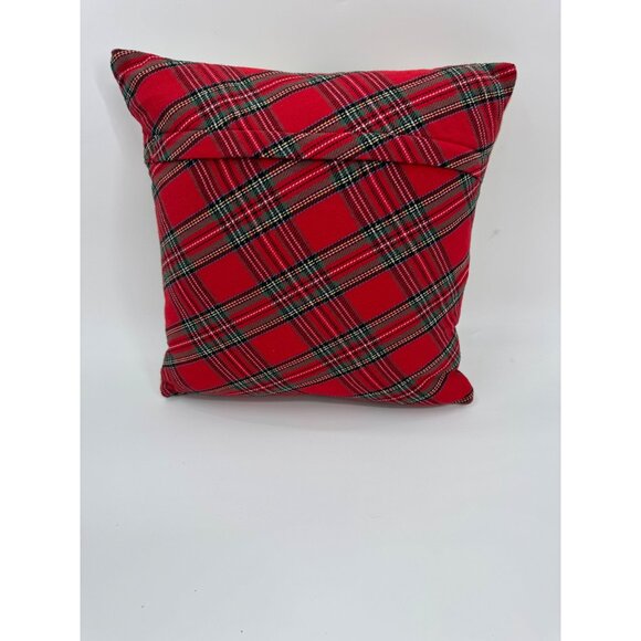 Christmas Tree & Wreath Decorative Throw Pillows Set Of 2 16"x16" Mud Pie Cotton - Picture 2 of 9